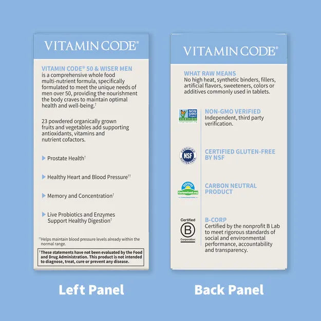 Garden of Life Vitamin Code 50 and Wiser Men 120ct CAPSULES