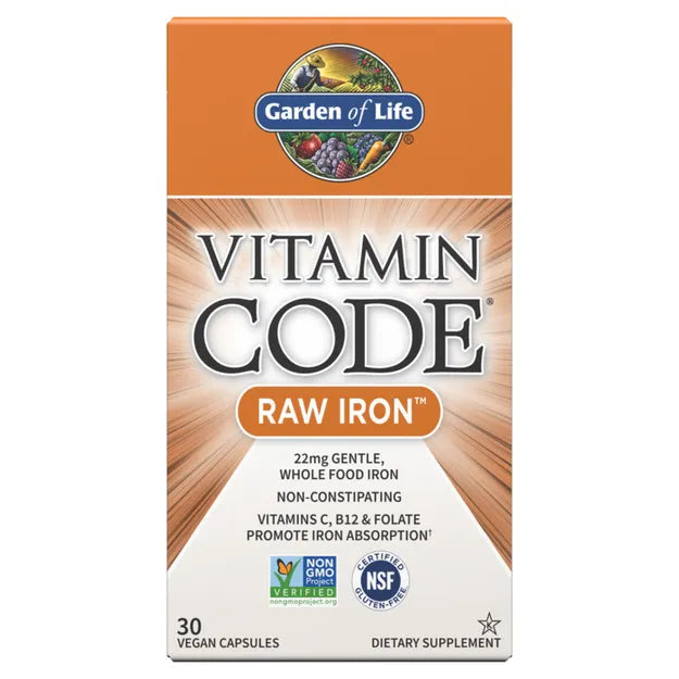 Garden of Life Vitamin Code Raw Iron 30ct CAPSULES