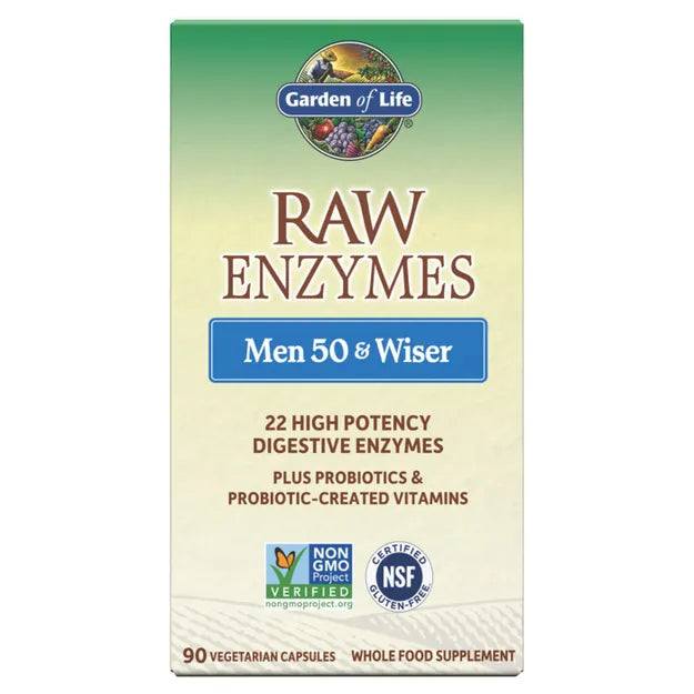 Garden of Life Raw Enzymes Men 50 and Wiser 90ct CAPSULES