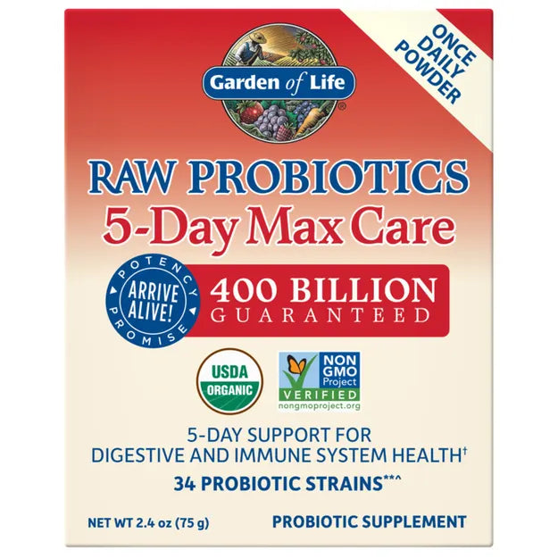 Garden of Life Organic Raw Probiotics 5-Day Max Care COOLER 75g POWDER