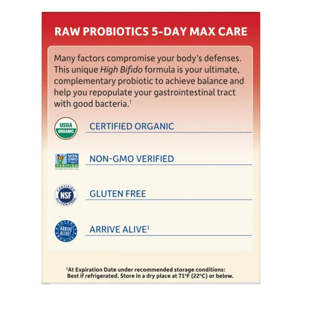 Garden of Life Organic Raw Probiotics 5-Day Max Care COOLER 75g POWDER