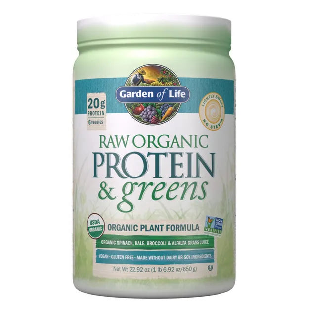 Garden of Life Organic Raw Protein and Greens Lightly Sweet 650g POWDER