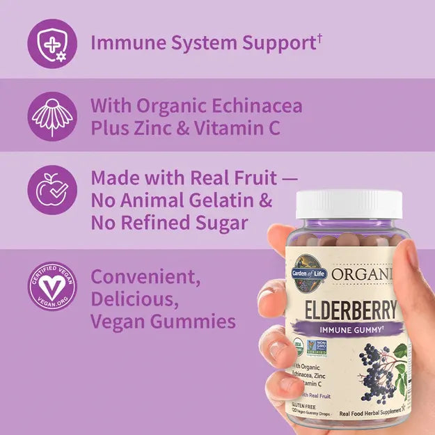 Garden of Life GOL Organics Elderberry 120ct GUMMY