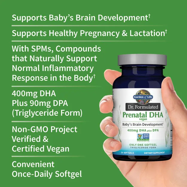 Garden of Life Dr. Formulated Vegan Prenatal DHA 30ct SOFTGELS