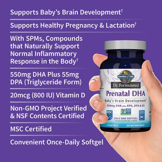 Garden of Life Dr. Formulated Prenatal DHA 30ct SOFTGELS