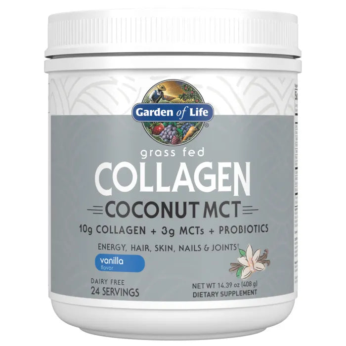 Garden of Life - Grass Fed Collagen Coconut MCT Vanilla 14.39oz (408g) Powder