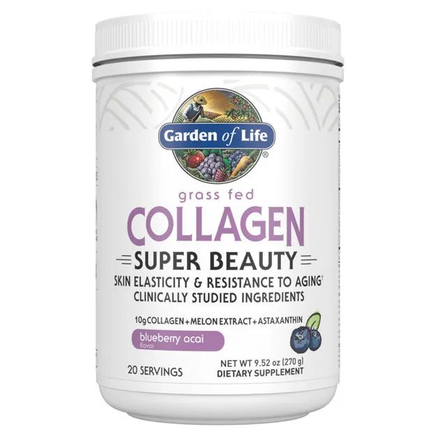 Garden of Life Grass Fed Collagen Super Beauty Blueberry Acai 270g POWDER