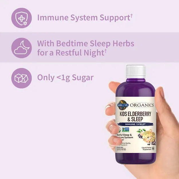 Garden of Life GOL Organics Kids Elderberry and Sleep Syrup 3.92oz LIQUID