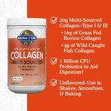 Garden of Life Collagen Multi-Sourced Unflavored 270g POWDER