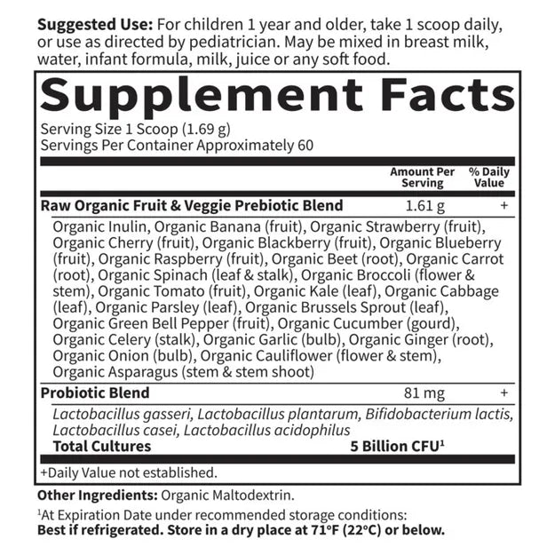 Garden of Life Organic Raw Probiotics Kids COOLER 96g POWDER