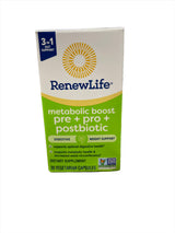 RenewLife Metabolic Boost Pre + Pro + Postbiotic 30 Veg Capsules