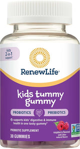 RenewLife Kids Tummy Probiotics & Prebiotics 2-in-1 Support 1 billion CFU 30 Gummies Rasberry