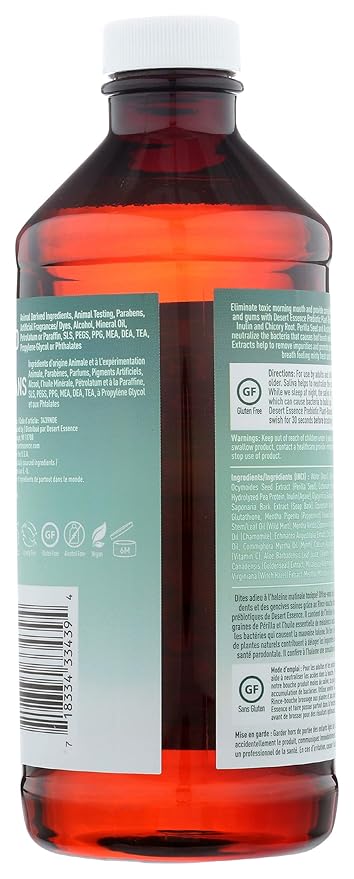 Desert Essence PREBIO MINT BRUSHING RINSE 15 Liquid