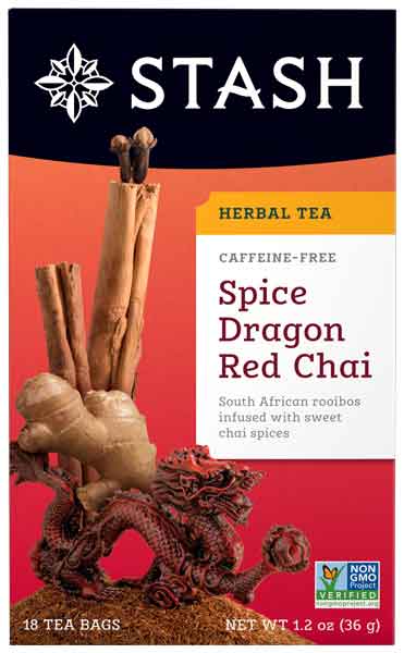 STASH TEA Spice Dragon Red Chai Tea Caffeine Free 18 BAG