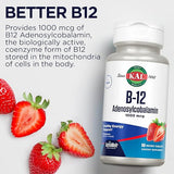 Kal B-12 Adenosylcobalamin Strawberry 90CT 1000MCG Lozenge