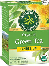 TRADITIONAL MEDICINALS TEAS Organic Green Tea Dandelion 16 BAG