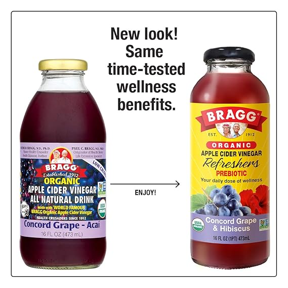 BRAGG Conord Grape, Hibiscus Refreshers 12/16 OZ