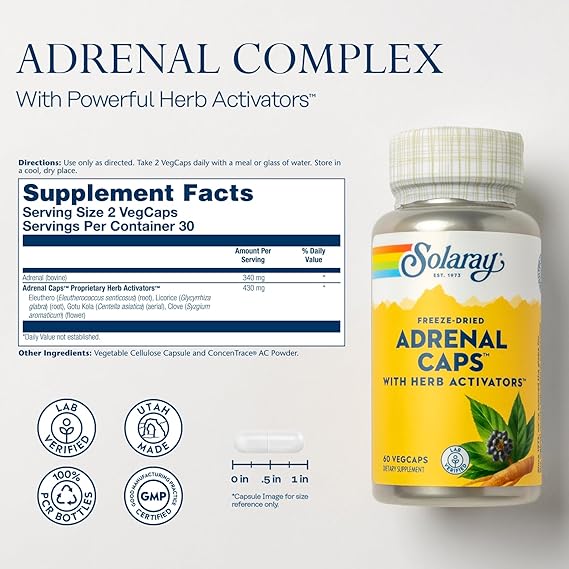 Solaray Adrenal Caps™ 60CT 170MG Veg Capsule