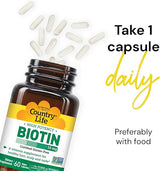 Country Life BIOTIN 10MG 60 Vegicaps