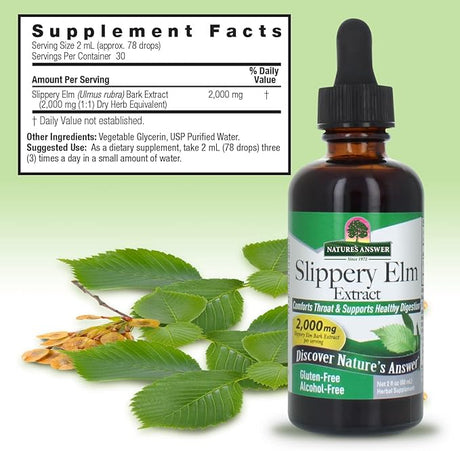 NATURE'S ANSWER SLIPPERY ELM EXTRACT ALCOHOL FREE 2OZ