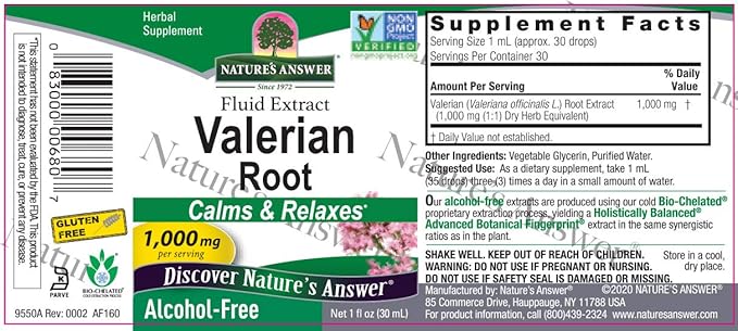 NATURE'S ANSWER VALERIAN ROOT 1OZ