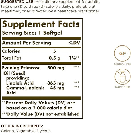 Solgar Evening Primrose Oil 500 mg Softgels 90softgel