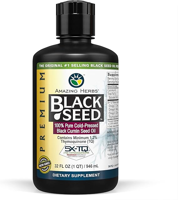 AMAZING HERBS PREMIUM BLACK SEED OIL 32OZ