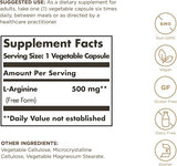 Solgar L-Arginine 500 mg Vegetable Capsules 100V cap