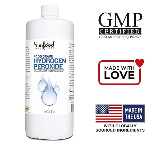 SUNFOOD SUPERFOODS FOOD GRADE HYDROGEN PEROXIDE 3% 32OZ