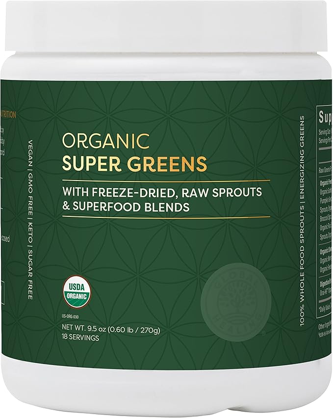 GLOBAL HEALING ORGANIC SUPER GREENS 9.5OZ