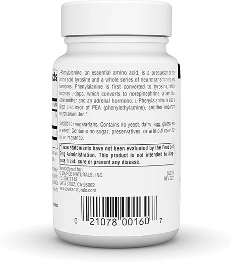 SOURCE NATURALS L-PHENYLALANINE 500MG 50T