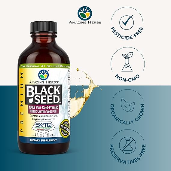 AMAZING HERBS PREMIUM BLACK SEED OIL 4OZ