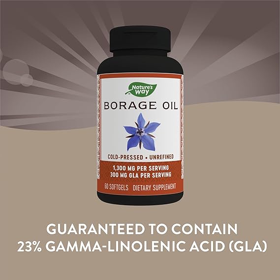 Borage Oil Cold Pressed 1300 mg 30 Soft Gels