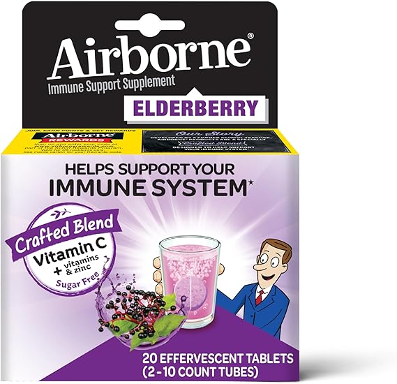 AIRBORNE EFFERVESCENT TABLETS ELDERBERRY 20TAB