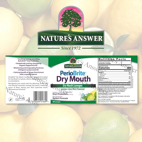 NATURE’S ANSWER PERIOBRITE DRY MOUTH LOZENGES 100CT