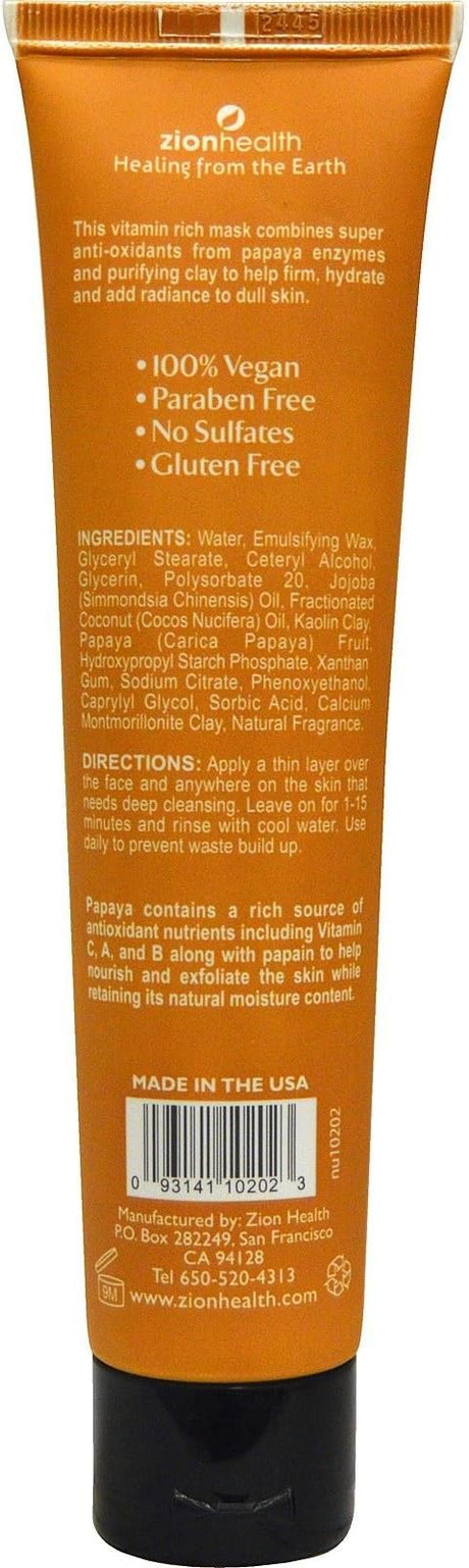 Zion Health Papaya Mask 4 oz