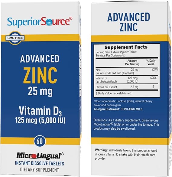 Advanced Zinc 25mg Vitamin D3 5000iu