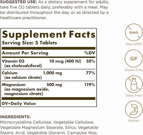 Solgar Calcium Magnesium with Vitamin D3 Tablets 150tablet