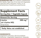 Solgar L-Lysine 500 mg Vegetable Capsules 100V cap