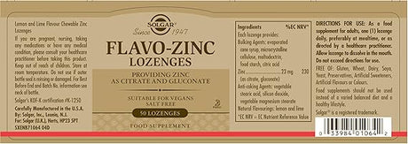 Solgar Flavo-Zinc Zinc Lozenge Natural Lemon Lime Flavored