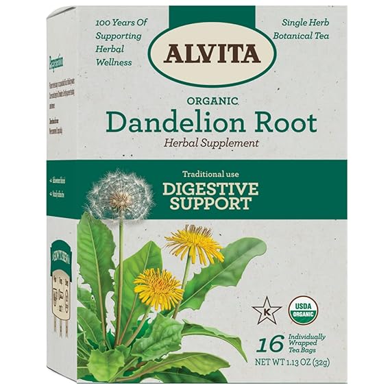 ALVITA TEAS Dandelion Root Herbal Tea Supplement 16 BAG