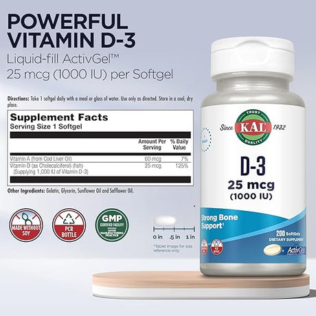 Kal D3 200CT 25MCG Softgel