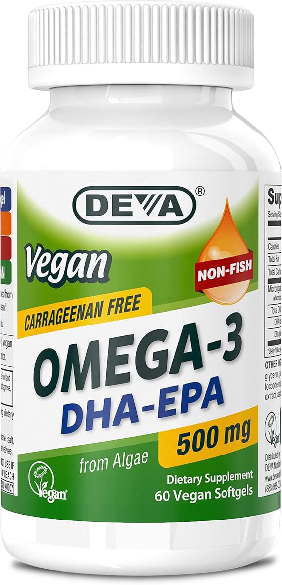 DEVA VEGAN OMEGA3 DHA-EPA 500 MG 60 SOFTGELS