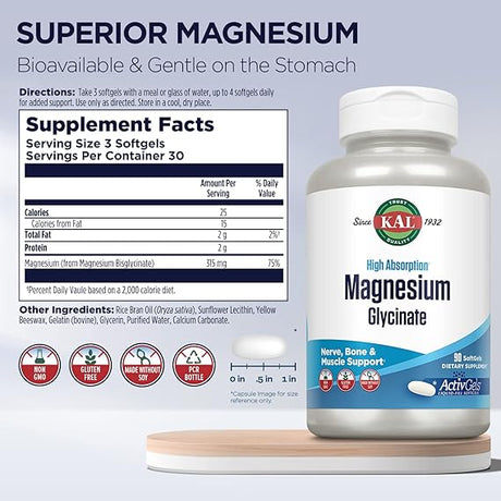 Kal Magnesium Glycinate AG HA 90CT  Softgel