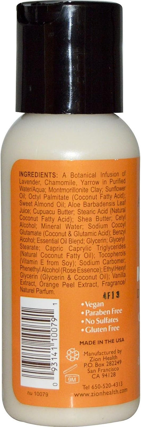 Zion Health  Moisture Intense  Daily Lotion - Orange Vanilla 2 oz