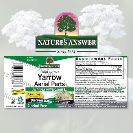 Nature’s Answer, Yarrow Flowers Alcohol Free Extract, 1 Oz