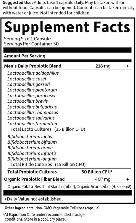 Garden of Life Dr. Formulated Probiotics Once Daily Mens SHELF 30ct CAPSULES