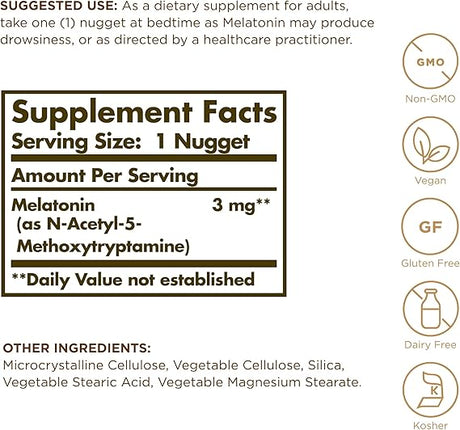 Solgar Melatonin 3 mg Nuggets 120tablet