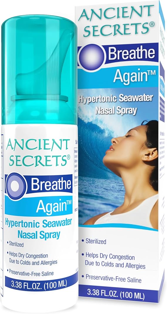 ANCIENT SECRETSSTERILIZED HYPERTONIC SEAWATER NASAL 3.38OZ