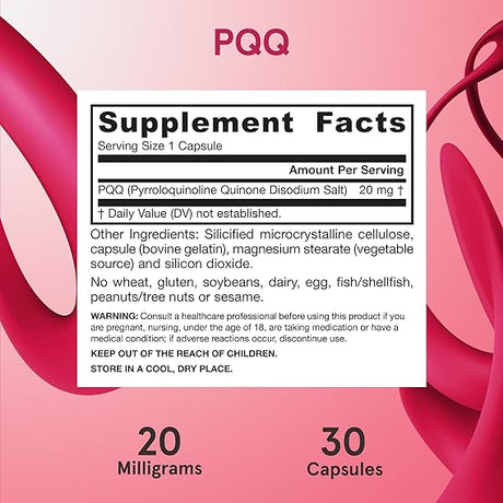 Jarrow Formulas PQQ 20 mg 30 Capsules